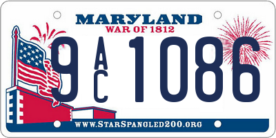 MD license plate 9AC1086