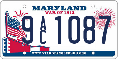 MD license plate 9AC1087
