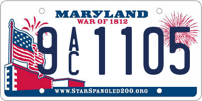 MD license plate 9AC1105