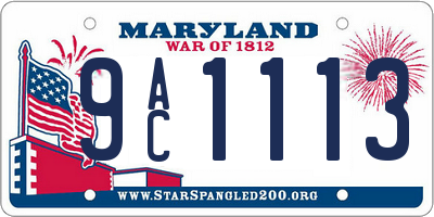 MD license plate 9AC1113