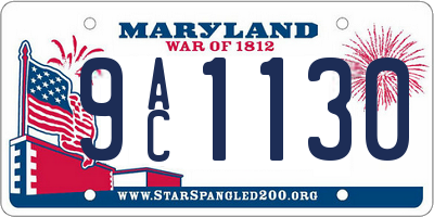 MD license plate 9AC1130
