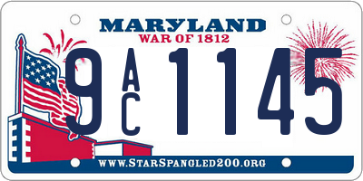 MD license plate 9AC1145
