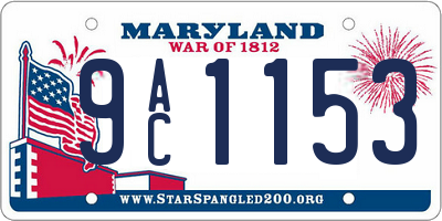 MD license plate 9AC1153