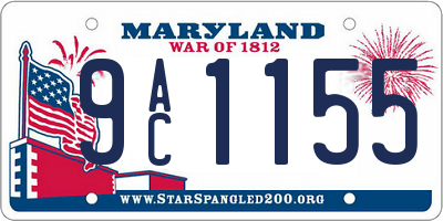 MD license plate 9AC1155