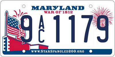 MD license plate 9AC1179