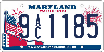 MD license plate 9AC1185