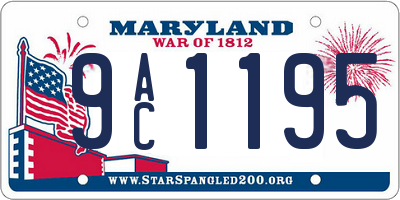 MD license plate 9AC1195