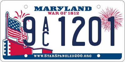 MD license plate 9AC1201