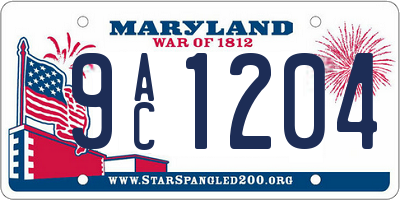 MD license plate 9AC1204