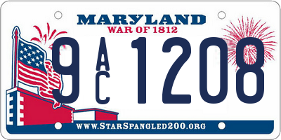MD license plate 9AC1208