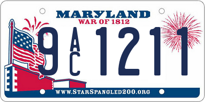 MD license plate 9AC1211