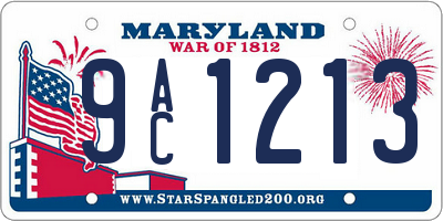 MD license plate 9AC1213