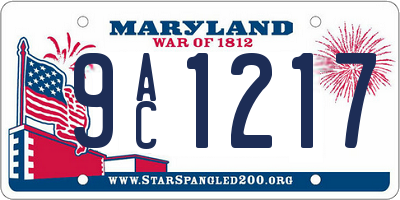 MD license plate 9AC1217