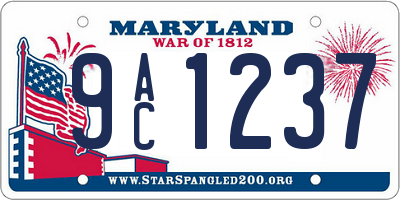 MD license plate 9AC1237