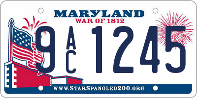 MD license plate 9AC1245