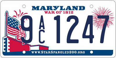 MD license plate 9AC1247