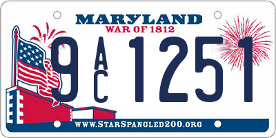 MD license plate 9AC1251