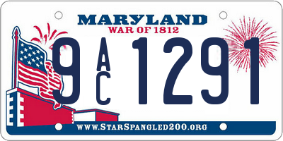 MD license plate 9AC1291