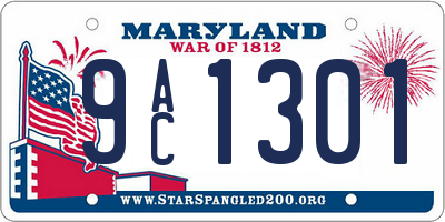 MD license plate 9AC1301