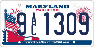 MD license plate 9AC1309