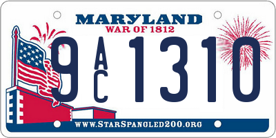 MD license plate 9AC1310