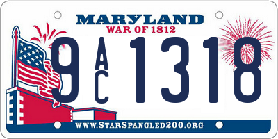 MD license plate 9AC1318