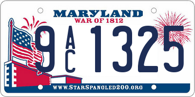 MD license plate 9AC1325