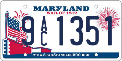 MD license plate 9AC1351