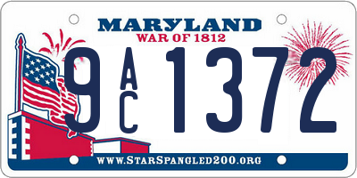 MD license plate 9AC1372