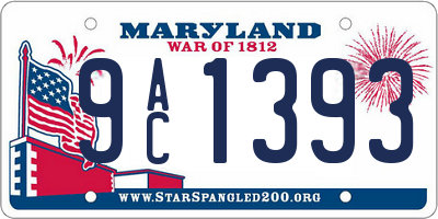 MD license plate 9AC1393