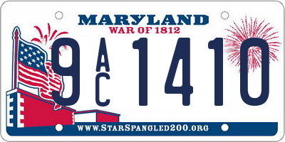 MD license plate 9AC1410
