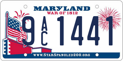 MD license plate 9AC1441