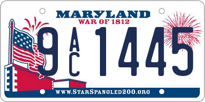 MD license plate 9AC1445