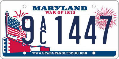 MD license plate 9AC1447