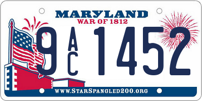MD license plate 9AC1452