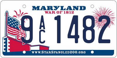 MD license plate 9AC1482
