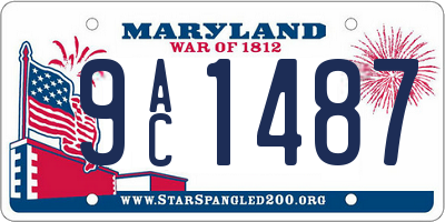 MD license plate 9AC1487