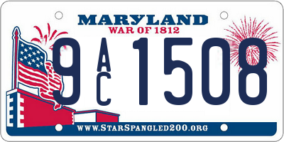 MD license plate 9AC1508