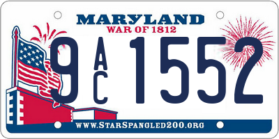 MD license plate 9AC1552