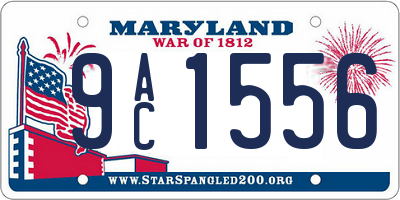 MD license plate 9AC1556