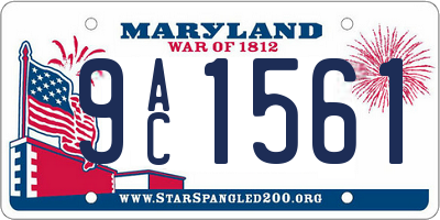 MD license plate 9AC1561