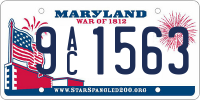 MD license plate 9AC1563