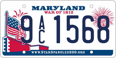 MD license plate 9AC1568