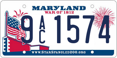 MD license plate 9AC1574