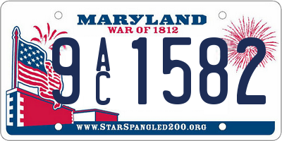 MD license plate 9AC1582