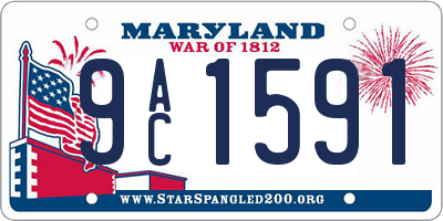MD license plate 9AC1591