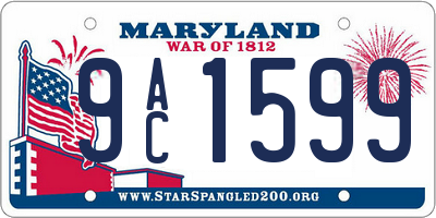 MD license plate 9AC1599