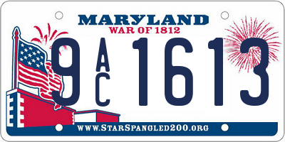 MD license plate 9AC1613