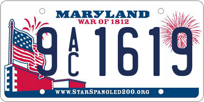 MD license plate 9AC1619