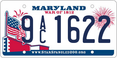 MD license plate 9AC1622